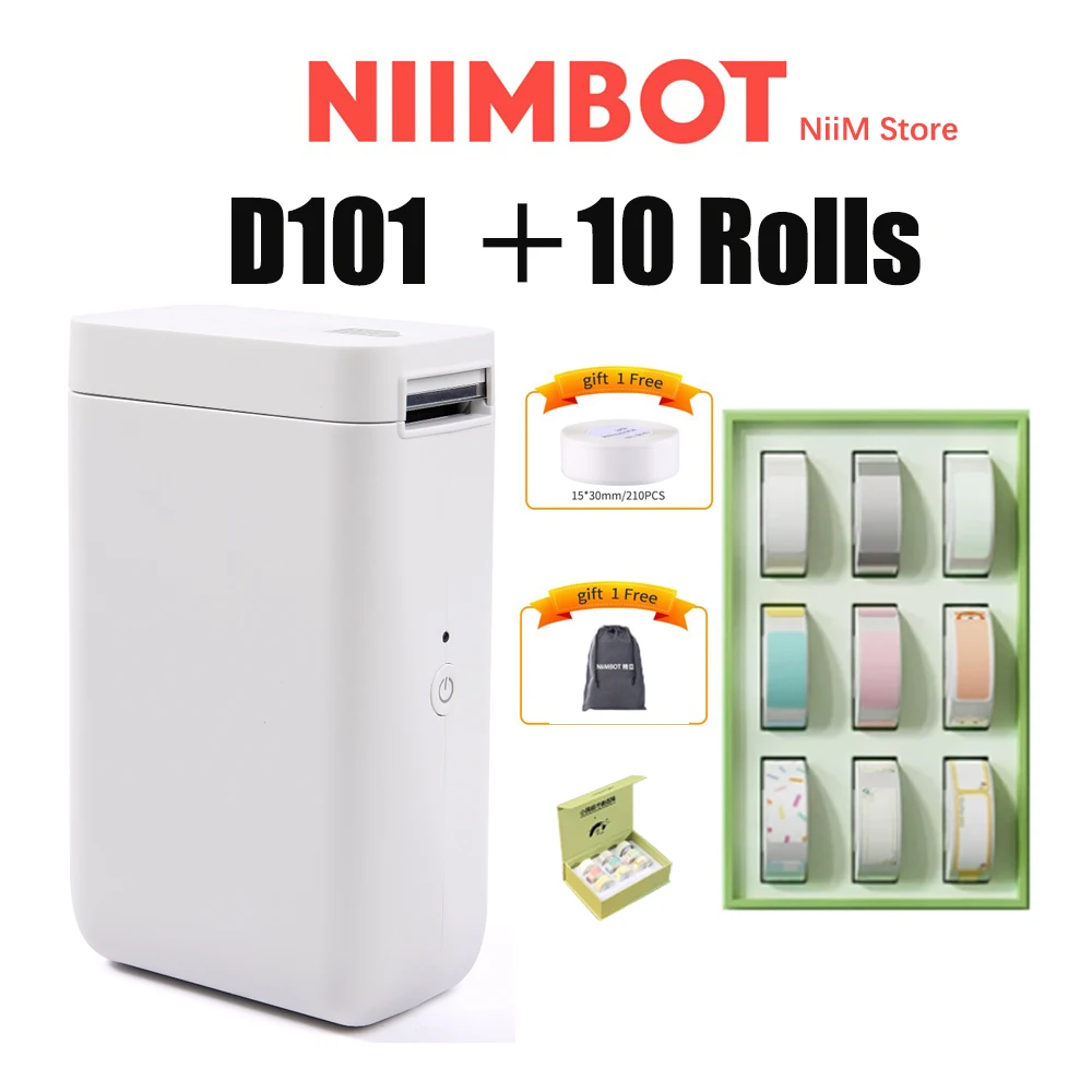 

Термопринтер NiiMBOT D101 D11 D110 Plus, мини-принтер для печати бумаги, ценник товара, принтер Jingchen для маркировки