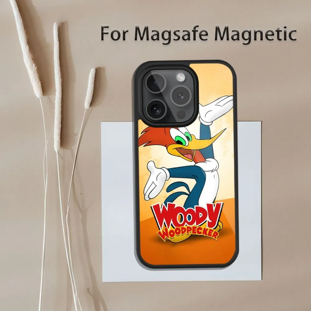 Мультяшный чехол для телефона W-Вуди W-Woodpecker магнитной индуктивной зарядки iPhone 13 12