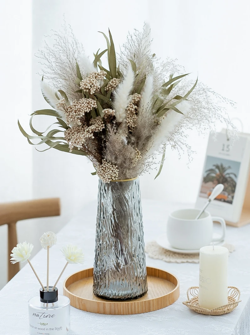 

Eternal Flower Reed Flower Bouquet Festive Home Decoration Pampas Reed Dried Millet Leaf Wind Dried Flowers Wall Decor