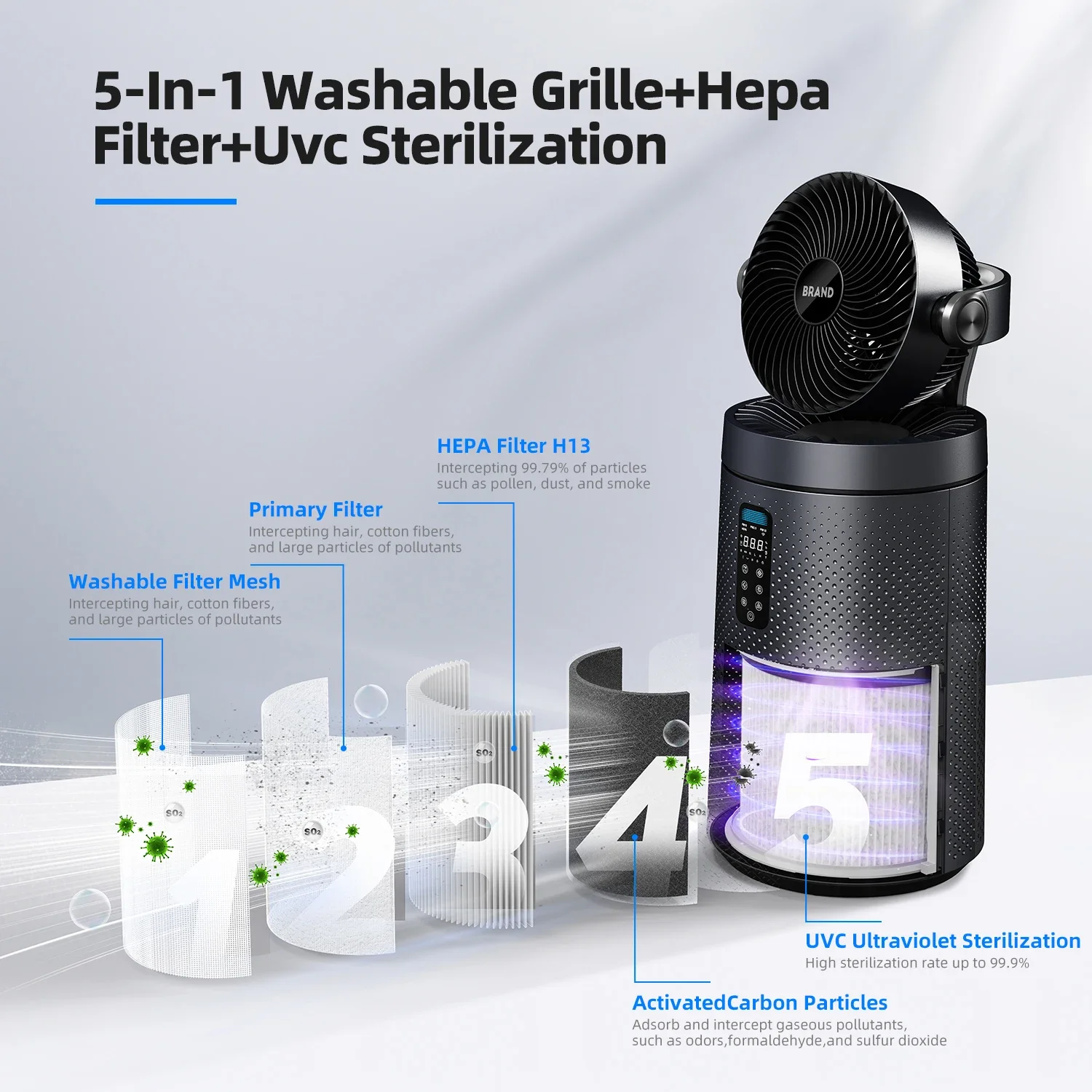 HEPA портативный дымовой аппарат Smrat Tuya с Wi-Fi управлением освежитель воздуха