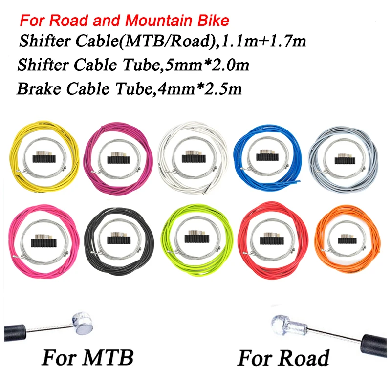 

JAGWIRE Bike Cable Set 4mm 5mm MTB Road Bicycle Brake Shift Cable Set Mountain Bicycle Derailleur Cable Housing for Shimano Sram