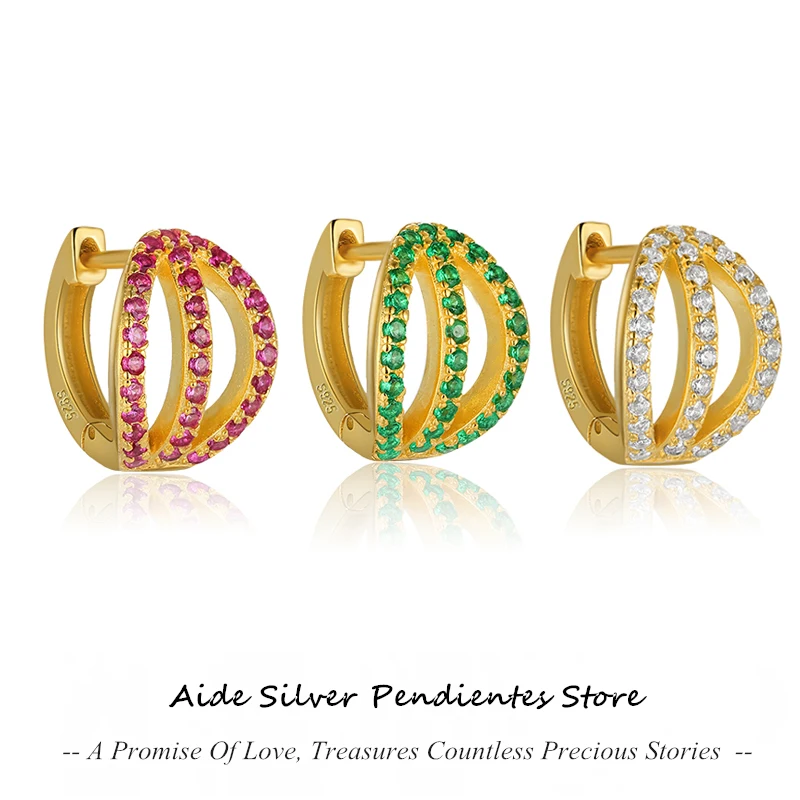 

Женские серьги-кольца из серебра 925 пробы с фианитами