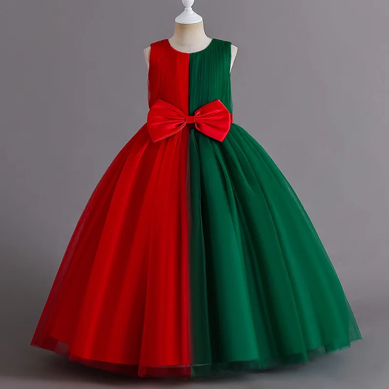

Children's New In Ceremony Party Dresses Luxury Junina Gala Festive Prom Evening Ladies 4 to 14 Year Old Women Red Green Clothes