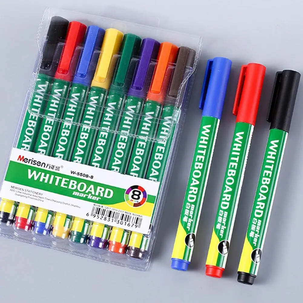 

8 Colors Erasable Whiteboard Maker Pen Whiteboard Marker Office Erasable Maker Glass Chalk Pen Ceramics Supplies Liquid Sch N9x1