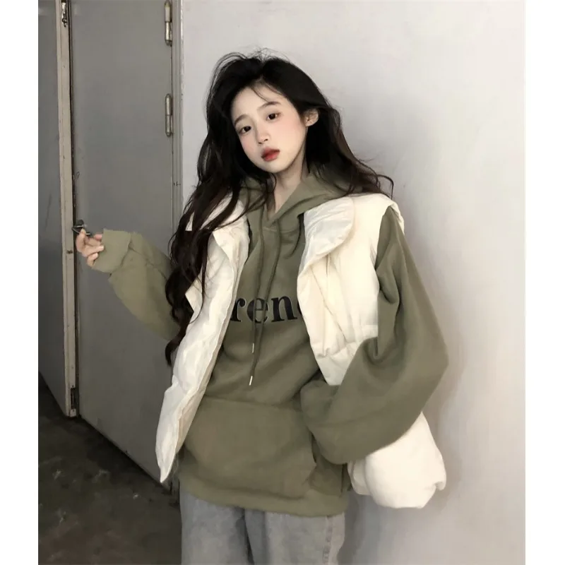 Модная простая белая куртка на хлопковой подкладке жилет верхняя одежда женская
