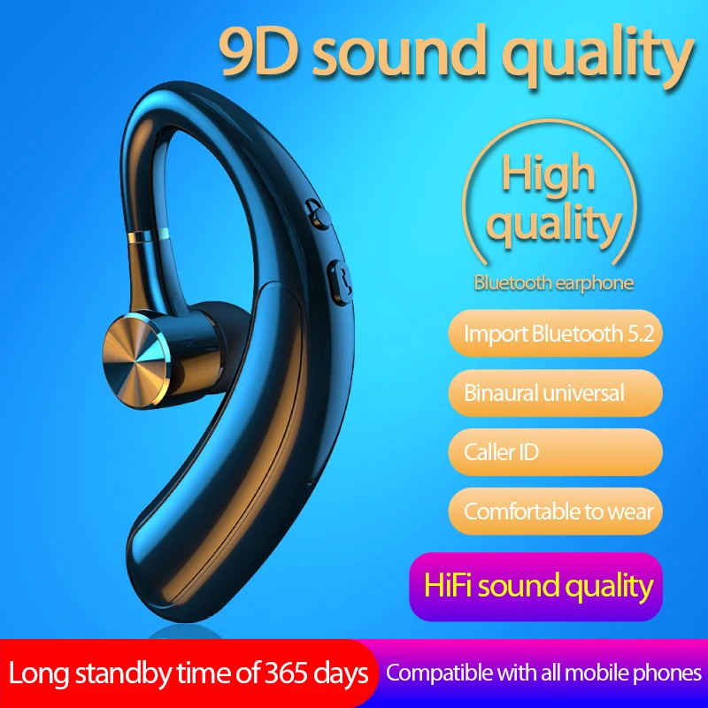 

Waterproof Wireless Bluetooth 5.2 Headphones Hd Sound Quality Noise Reduction Tws Headset With Mic Ear Hook Earphone