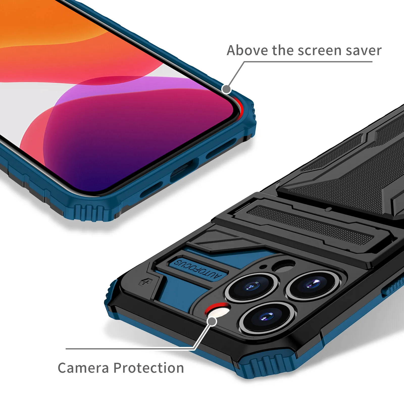 Жесткий противоударный чехол-бампер из ТПУ для iPhone 7 8 Plus XR Xs Max 12 13 Pro