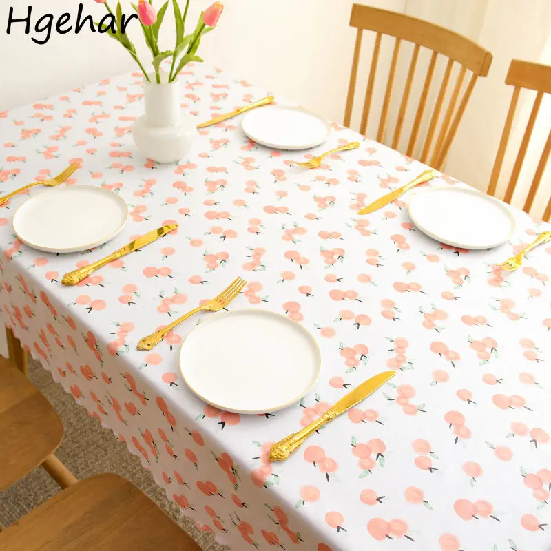 

PVC Table Cloth Rectangle Floral Tablecloth Waterproof Oil-proof Dust Covers Dining Table Decoration Ins Pastoral Nappe De Table