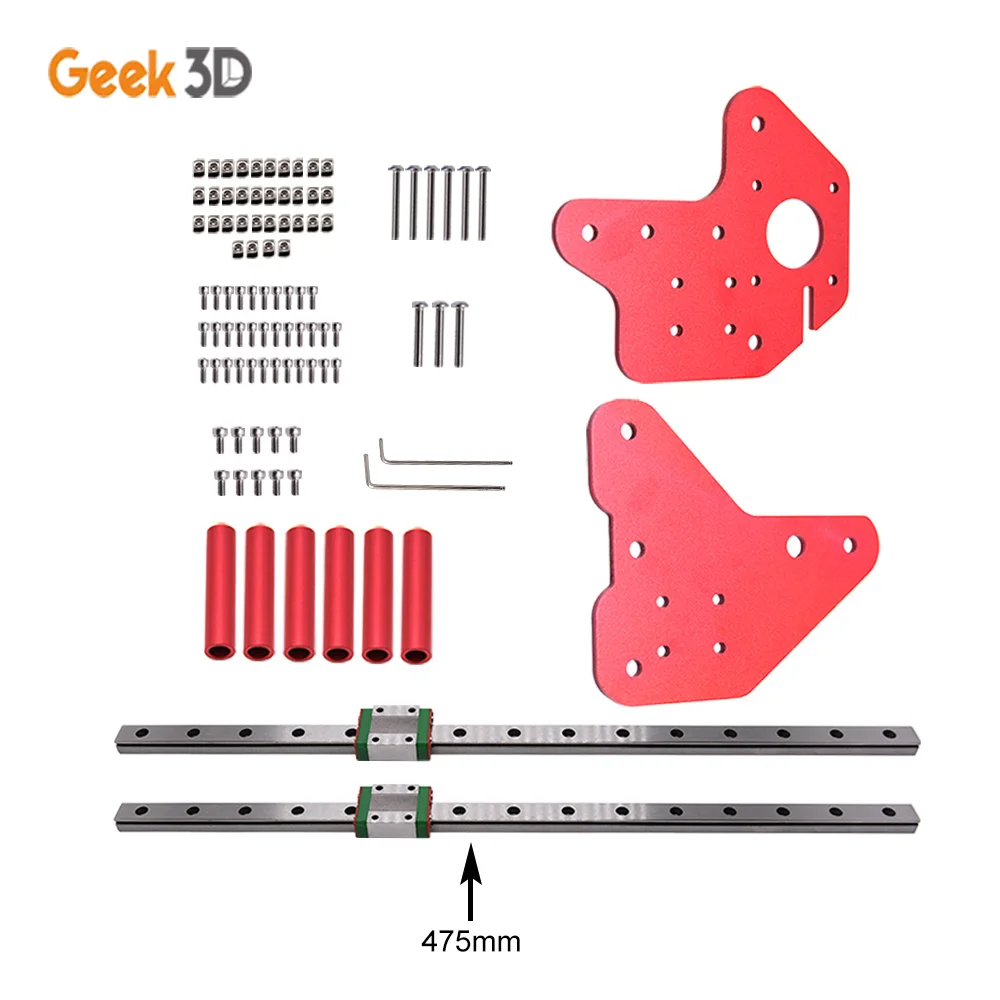 

3D Printer Parts Dual Z-axis MGN12C Linear Rail Guide Kit with Fix Plate Mount Bracket for Ender-3/Ender-3 V2/CR-10/CR 10S/S4/S5