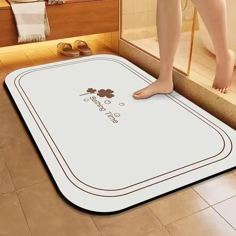 Быстросохнущий напольный коврик VIKAMA с четырехлистным клевером и диатомом