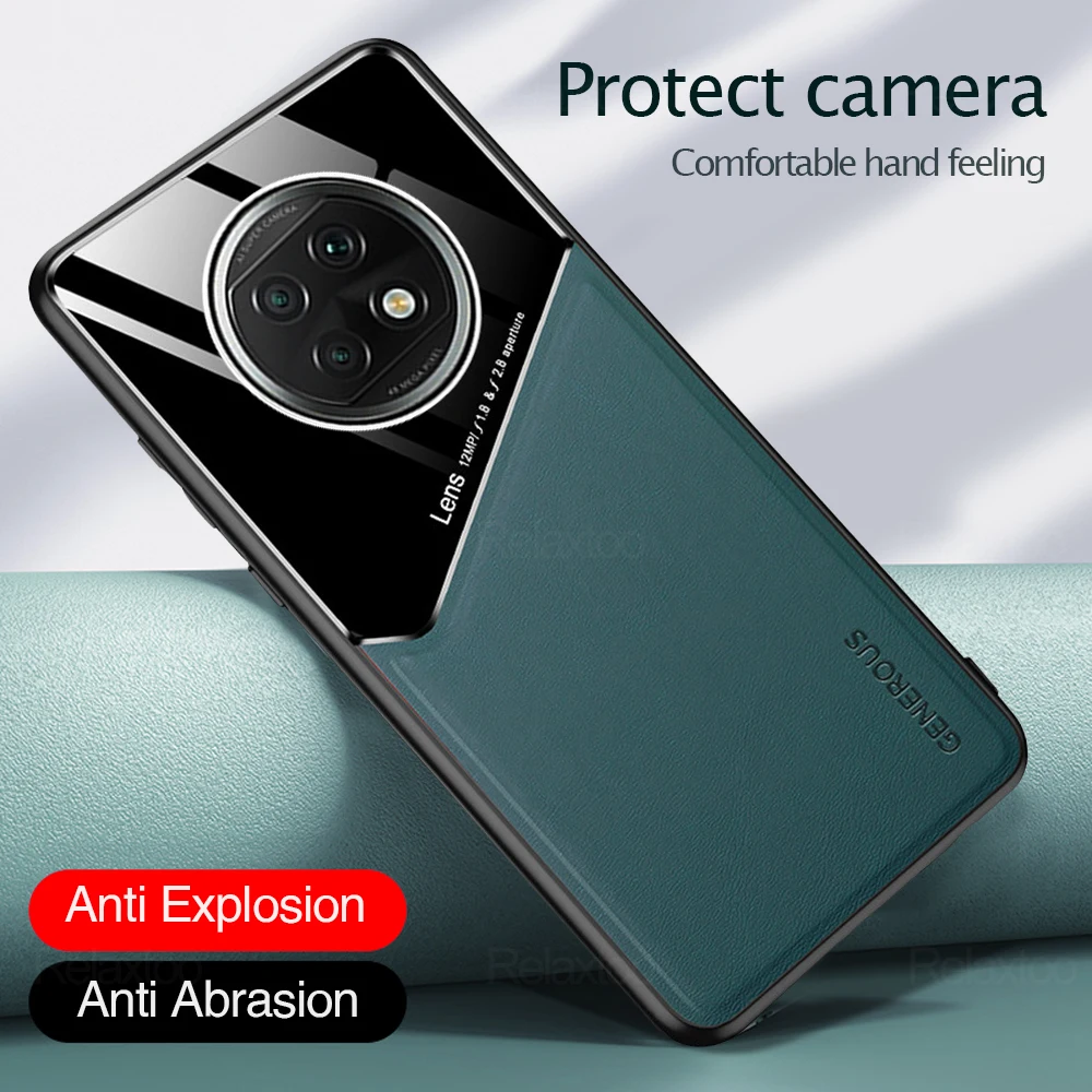 Встроенный автомобильный магнитный жесткий чехол для Xiaomi redmi 9a 9c nfc 9t 9 note 9s pro max note Mi 9T Pro с тонкими отверстиями магнитный кожаный чехол