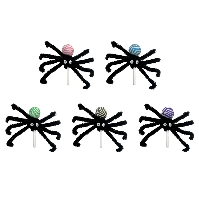 

5Pcs Halloween Spiders Shaped Lollipop Cards Candy Package Cards for Child Trick or Treats Halloween Decoration Dropship