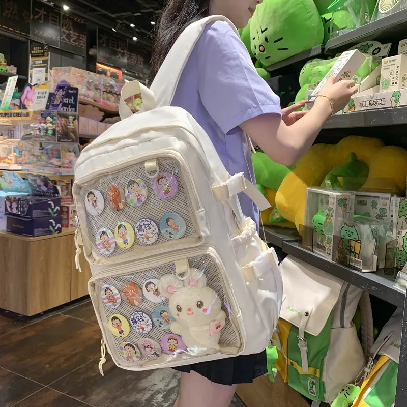 Фото Японский Kawaii Itabag женский новый 2024 прозрачный рюкзак женский большой вместительный рюкзак Ita школьные сумки для студентов колледжа JK №4