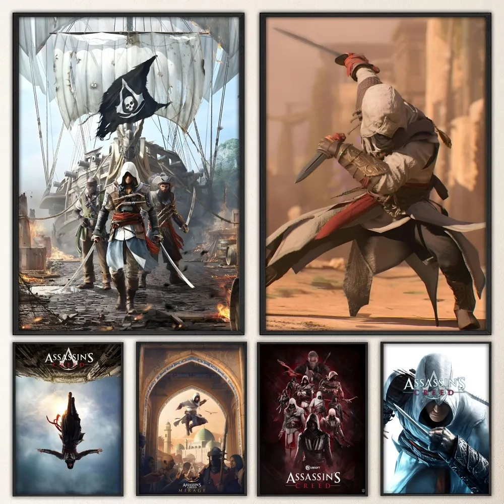 Самоклеящаяся наклейка с игровым плакатом A-AssassinS C-Creed современный стиль