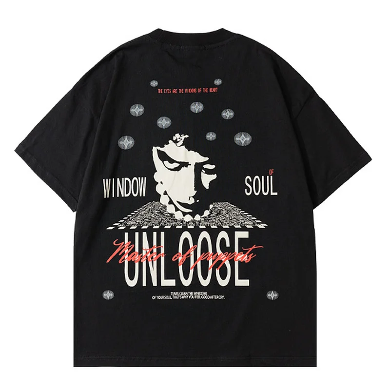 

Oversized T-shirt Men Gothic Streetwear 2022 New Women T Shirt Hip Hop Harajuku Anime Print Men's Vintage Cotton Black T-shirts
