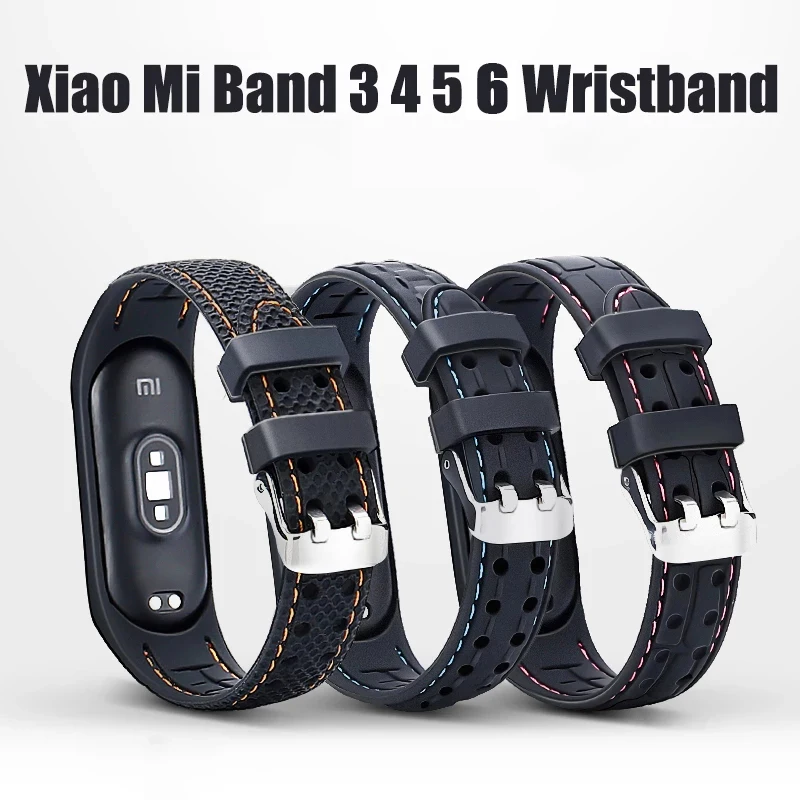 Силиконовый ремешок для Xiaomi Mi band 6 5 4, спортивный сменный Браслет для смарт-часов mi band 3 4 5 6 7 (art.: 3920be79e125b) - 3920be79e125b