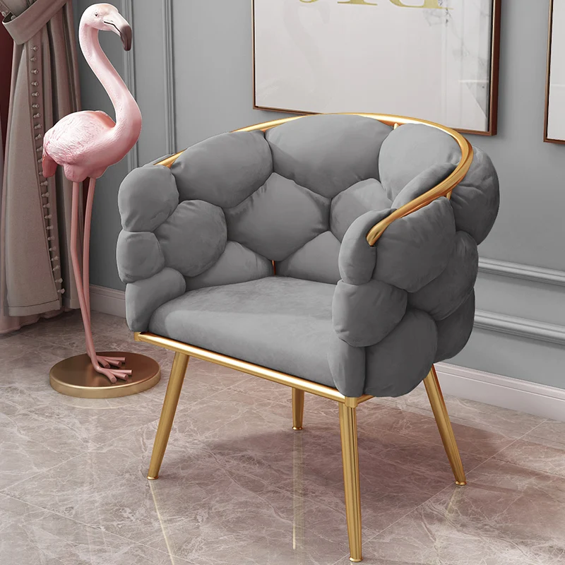 

Nordic Single Sofa living room Light luxury leisure chair ins creative nail shop waiting Armchair bedroom Soft dressing chairs