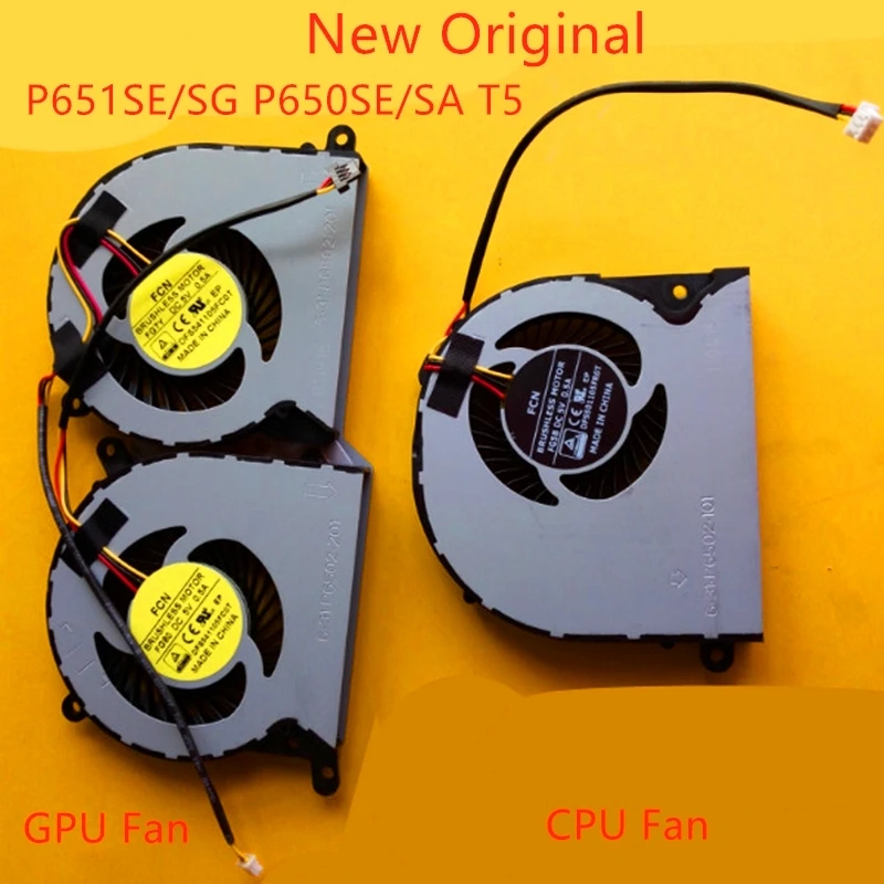 

New original CPU GPU fan For Clevo P651SE P651SG P650SA P650SE Future Human T5 COOLING FAN COOLER 6-31-P6502-101/ 201