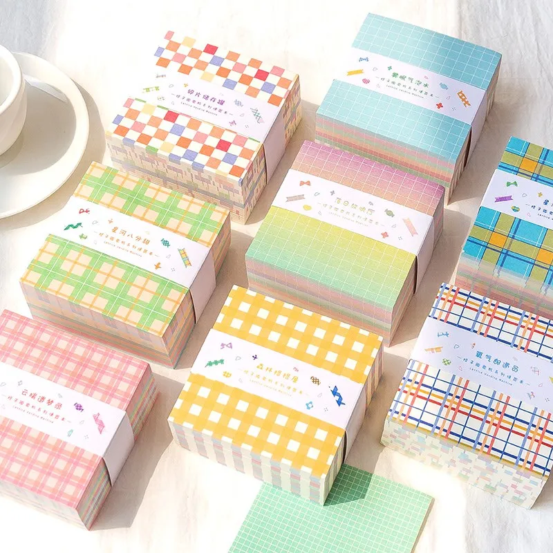 

400 Sheets Innovative Lattice Loose Leaf Memo Pad Colorful Fresh Notepads Girl Notebook Decoration Bookmark Note Paper
