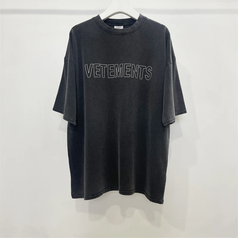 

2023ss Nice Washed Vetements Limited Edition T-Shirt Men Women 1:1 High Quality Tags Top Tees VTM