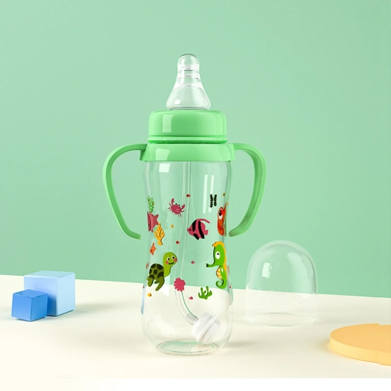 

Lovely-design Baby Milk Bottle Baby Feeding Bottle 250ml Capacity Standard-spout PP & Silicone Baby Bottle 8-inch Height