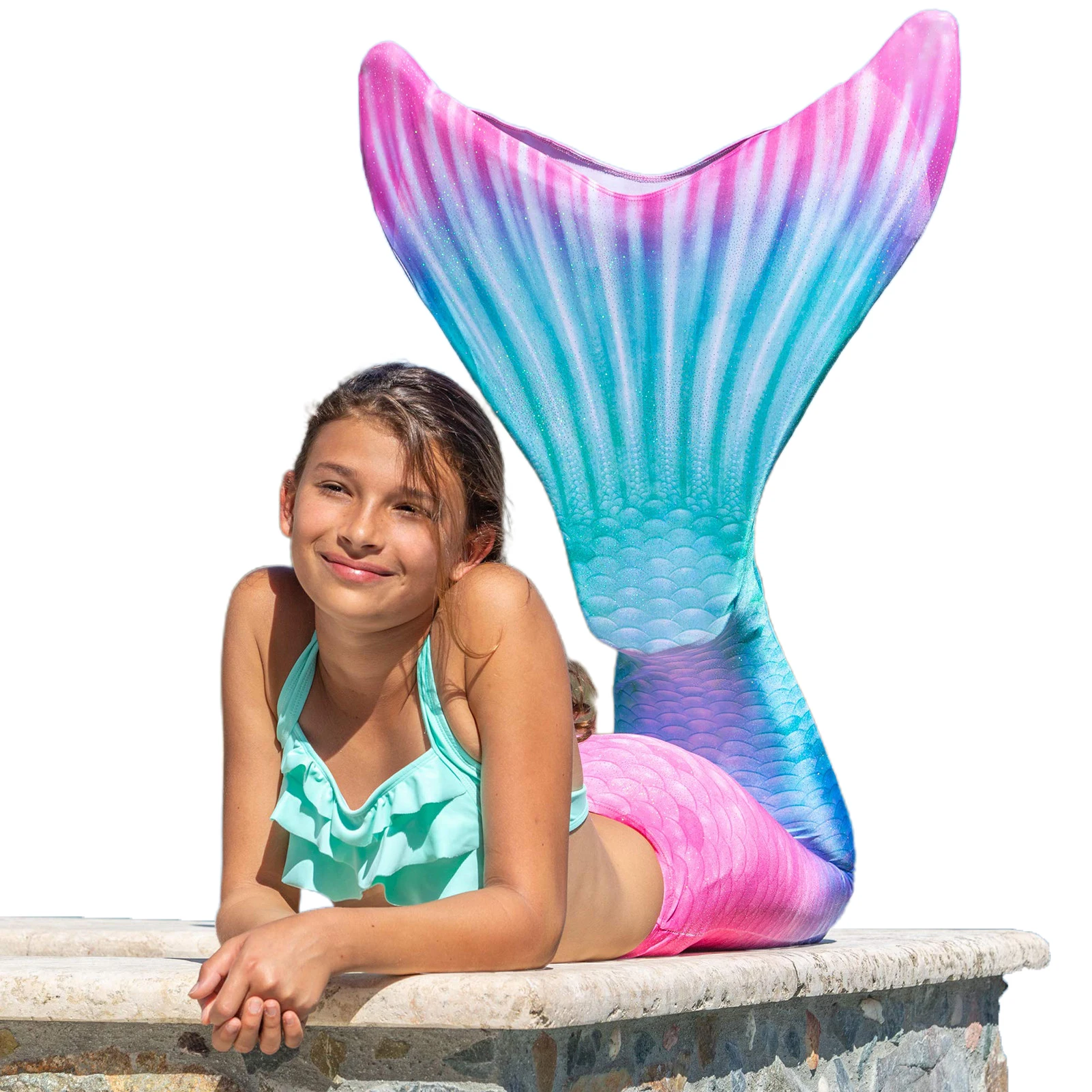

Mermaid Tail Adult Female Swimsuit Parent-Child Children's Swimsuit Performance Clothing Equipped With Flippers For Summer