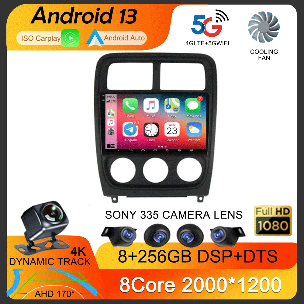 Автомагнитола на Android 13 с экраном для Dodge Caliber 2009-2011 автомагнитола мультимедийный