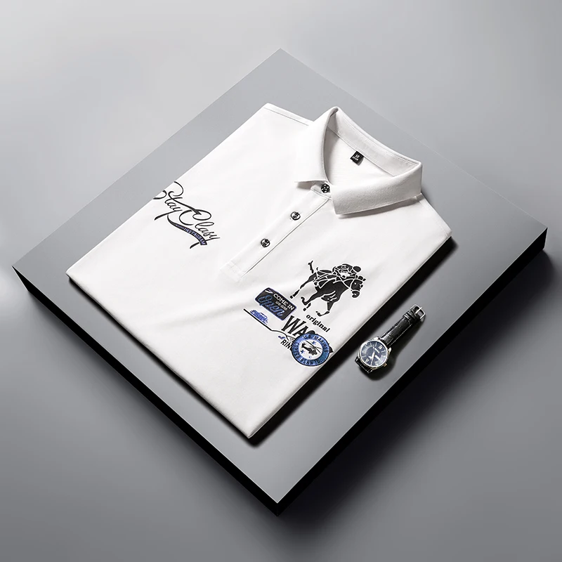 

Brand men's POLO shirt graphic printed T-shirt cotton breathable summer men's short sleeve OversizeT T-shirt Golf men's clothing