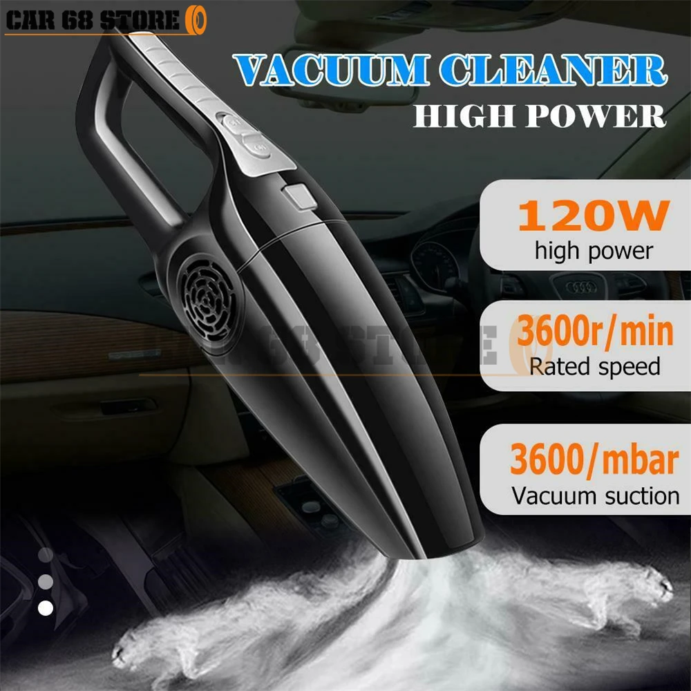 

120W 3600mbar Car Vacuum Cleaner High Suction For Car Wet And Dry dual-use Vacuum Cleaner Handheld 12V Mini Car Vacuum Cleaner