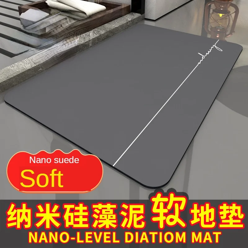 nano diatom mud soft mat bathroom diatomaceous earth absorbent soft foot mat bathroom non slip quick drying kitchen non slip mat free global shipping