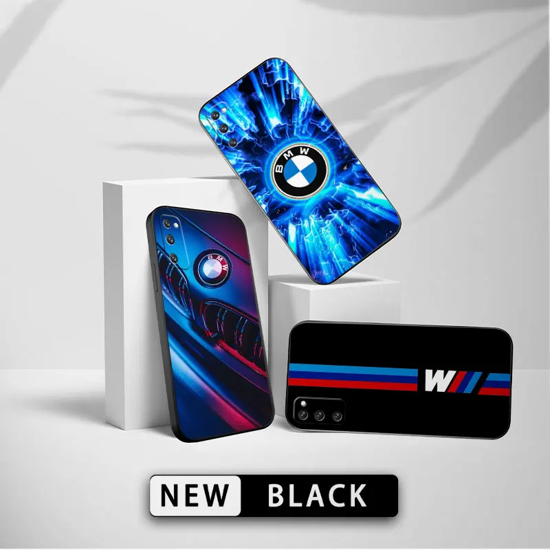 

Square Liquid Silicone Phone Case For Samsung Galaxy S23 S10 S10e S20 FE S9 S7 Edge S22 Ultra S8 S21 Cover BMW Logo