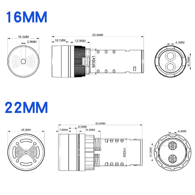 Пластиковый зуммер Φ в 24 12 В со встроенным внешним звуком и звуковым сигналом