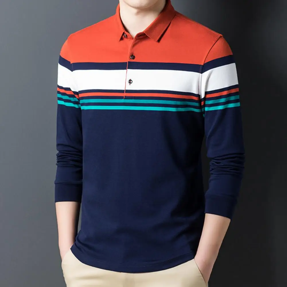 

Осенняя рубашка с отложным воротником, в полоску