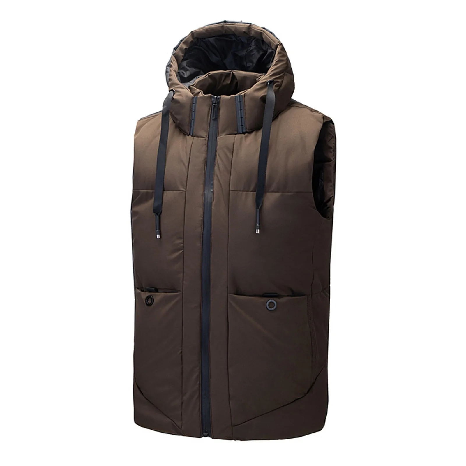 

Warm With Pocket Vest Zip Cardigan Vest Men's Hooded Men's Men's Coats & Jackets