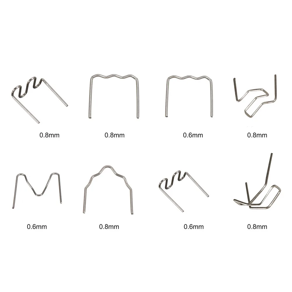 

800pcs Welding Nails 0.6mm 0.8mm Plastic Welder Staples Soldering Supplies For Car Bumper Bodywork Plastic Stapler Repair Kit