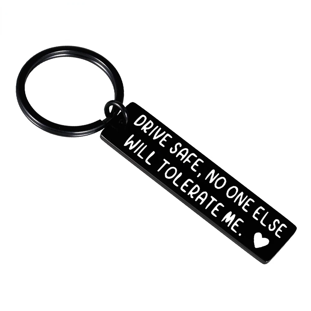 

Drive Safe Keychain Valentines Christmas Gifts for Boyfriend Husband Dad Birthday Keyring for Men Him From Wife Girlfriend Mom