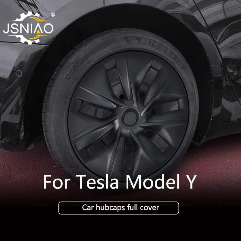 

For Tesla Model Y Car Hubcaps Full Cover Caps Wheels Rims Cover Kits ABS Exterior Decoration Accessories