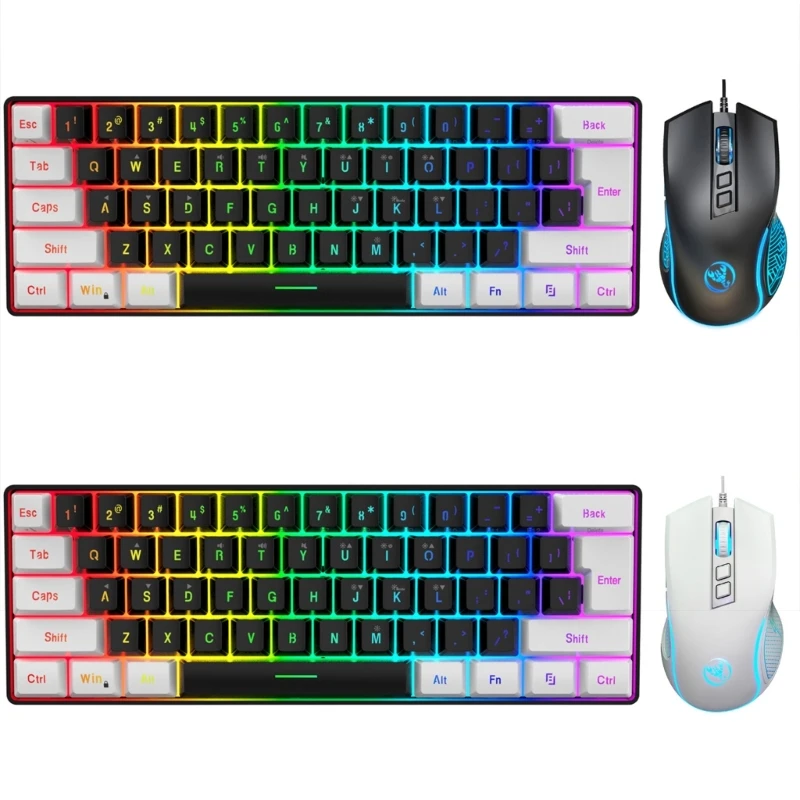 

High-Precision LED Backlit Gaming Keyboard and Mouse Combo Plug&Use 100mA Power 45BA