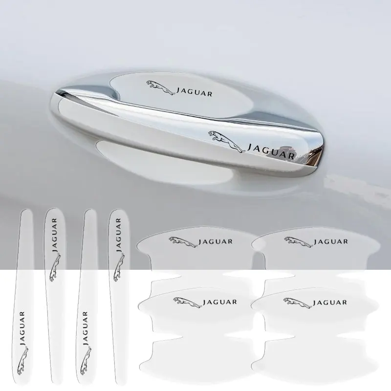 

8pc Car Stickers Transparent Car Door Handle Protection Sticker For Jaguar XF XE XJ F-Pace X-Type S-Type F-Type E-Pace I-PACE XK
