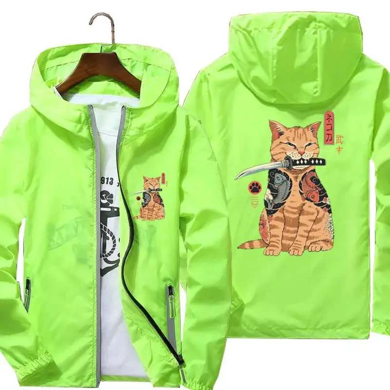 Ветровка мужская Светоотражающая тонкая пляжная куртка-пилот в японском стиле