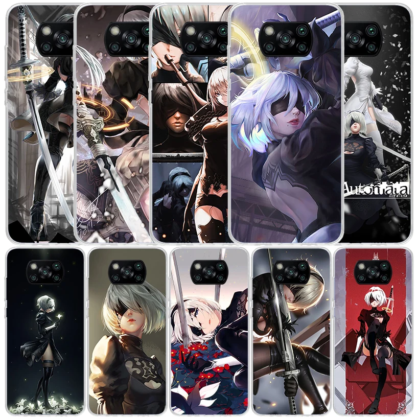 2B Nier Automata чехол для телефона из аниме Xiaomi Poco X6 X5 X4 X3 Nfc F6 F5 Pro F4 Gt F3 F2 F1 M5S M4 M3 M2 мягкая