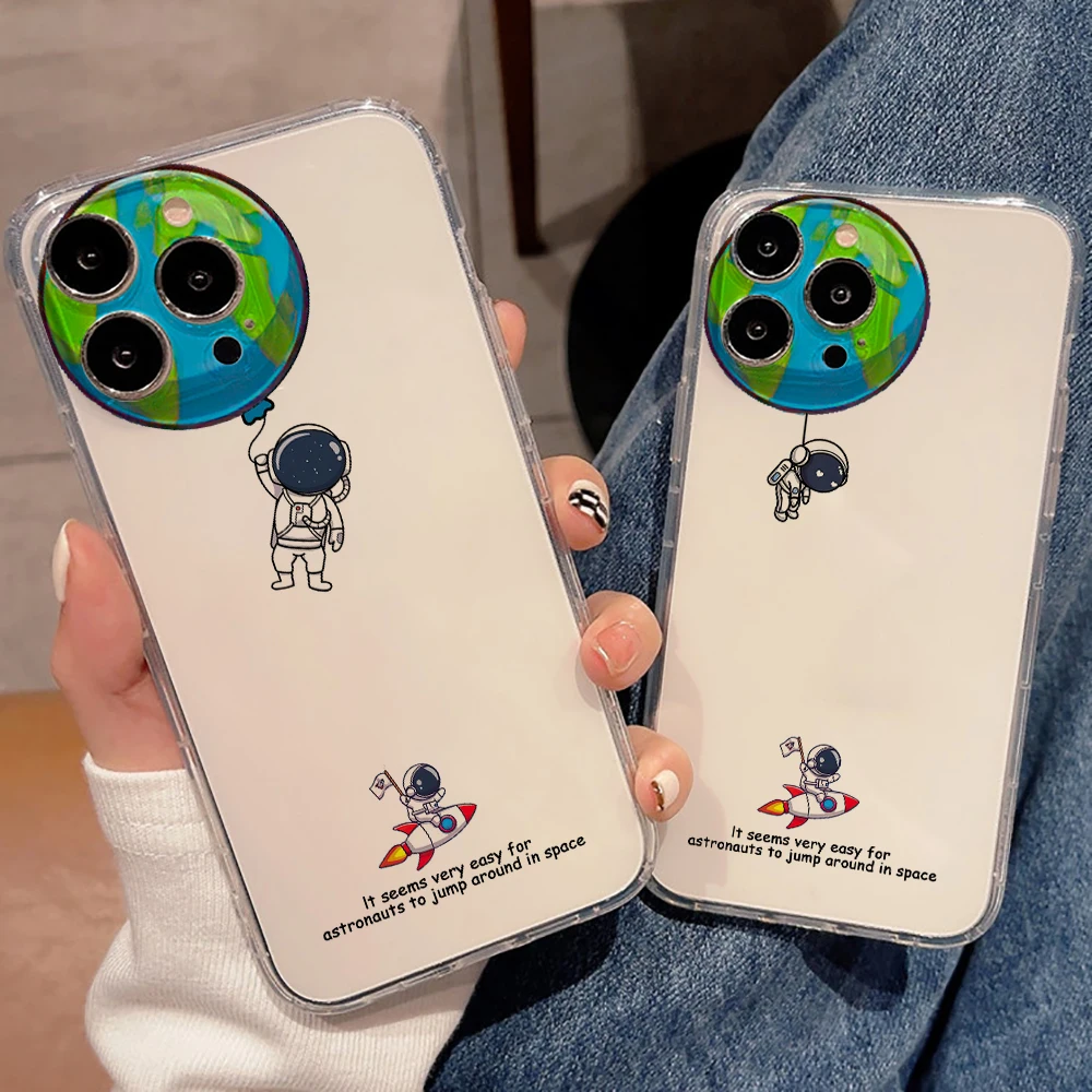 

Astronaut Transparent Phone Case For Spaceman Planet iPhone 11 12 13 Pro Max 13 12 Mini X XR XS Max SE 6 6s 7 8 Plus 5 5S 5SE