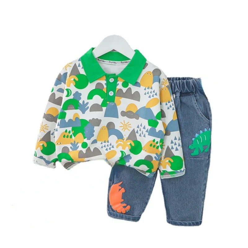 

New Spring Autumn Baby Clothes Children Boys Girls Casual Cartoon T-Shirt Pants 2Pcs/Sets Toddler Sports Costume Kids Sportswear