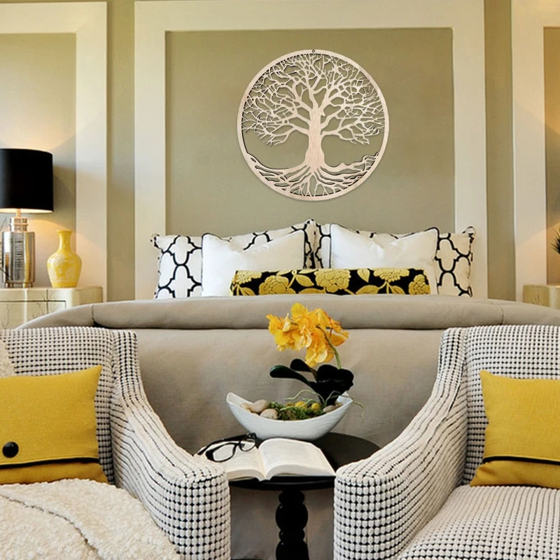 

Wooden Wall Art Decor Hanging Wood Crafts Hollow Ornament