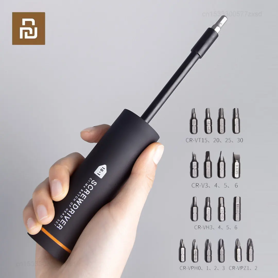 

Набор отверток Youpin Jiuxun 18 в 1, многофункциональные стальные биты для отверток с удлинителем, магнитные адсорбционные ремонтные инструменты