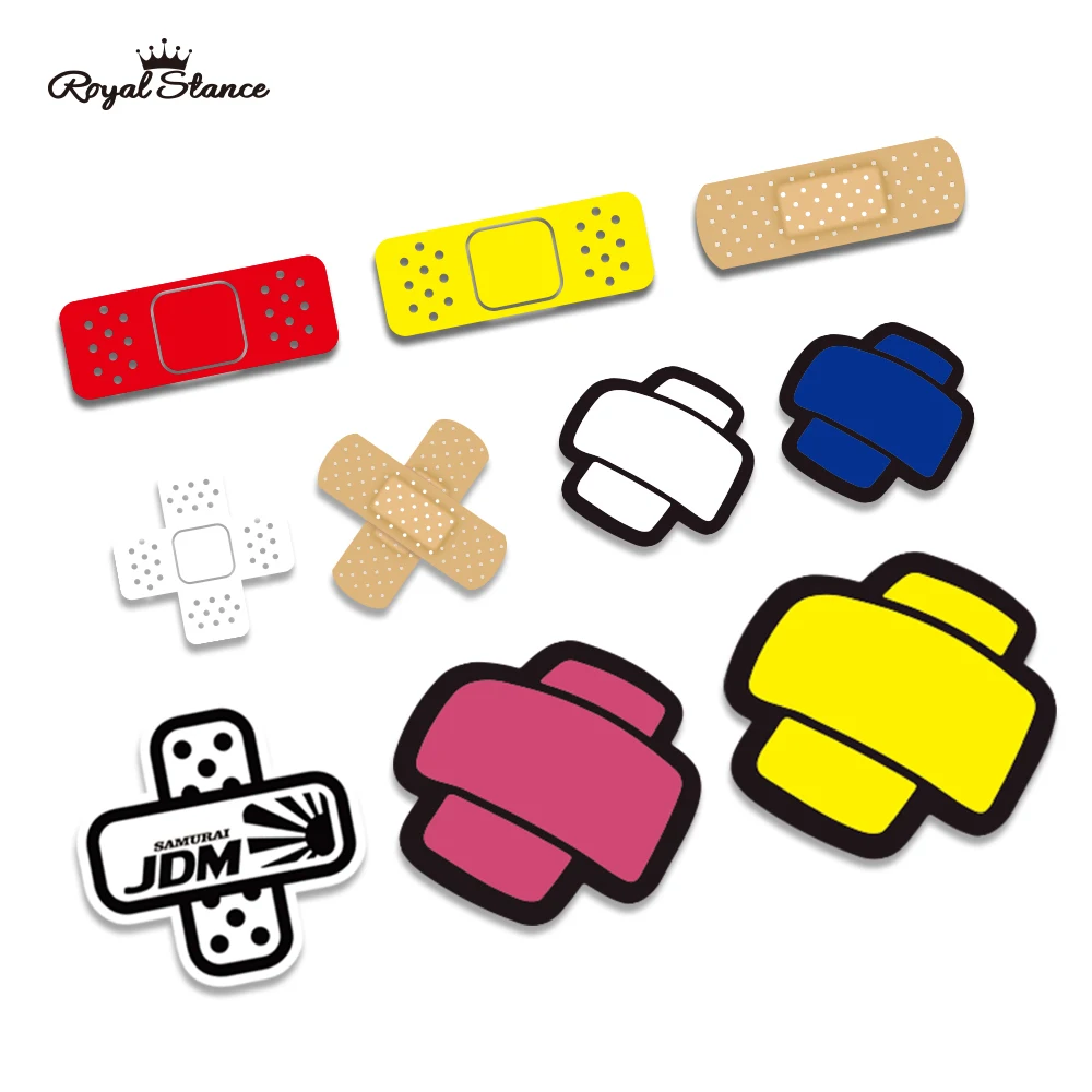 

Royal Stance JDM Car Stickers Cross Band-aid Patch Cover Scratches Funny Creative Decoration Decals Auto Tuning Styling