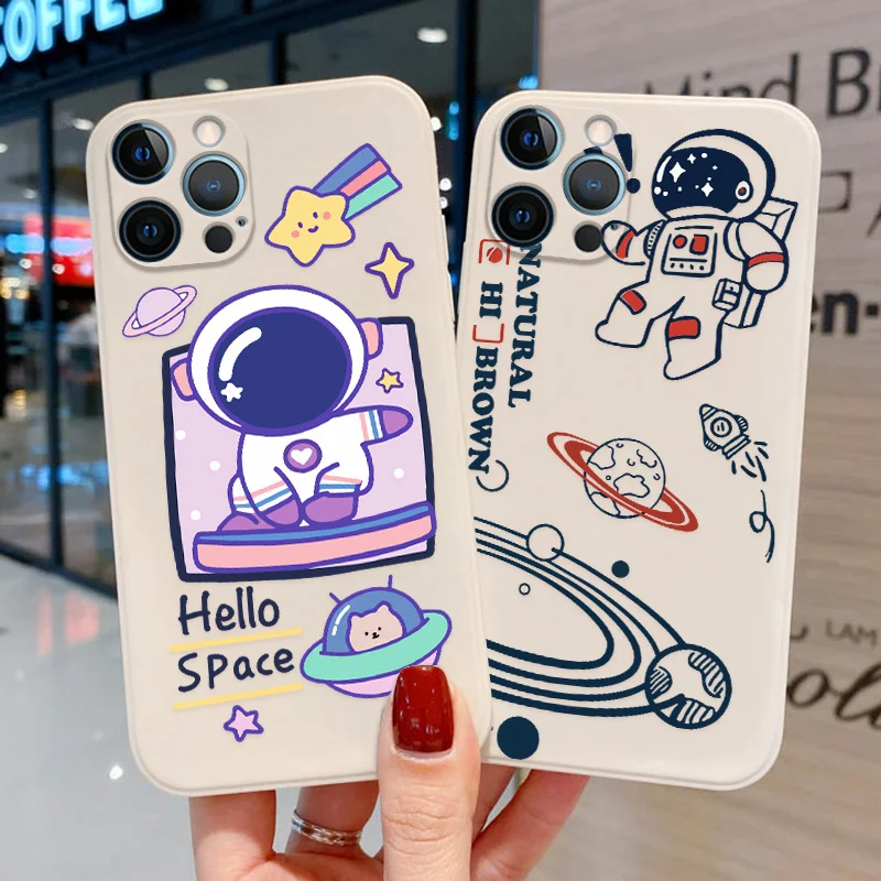 

Astronaut Cartoon Phone Case For iPhone 13 Pro Max Case iPhone 11 14 12 Pro Max SE XS Max 7 8 6s 14 Plus XR X Cute Fundas Cover