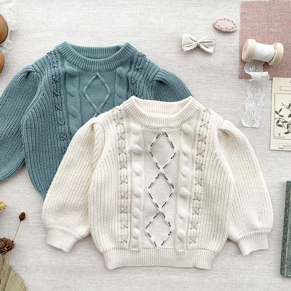 

Зимние Свитера для маленьких мальчиков и девочек, вязаные Осенние повседневные женские наряды с длинными рукавами, пуловеры, трикотажная о...