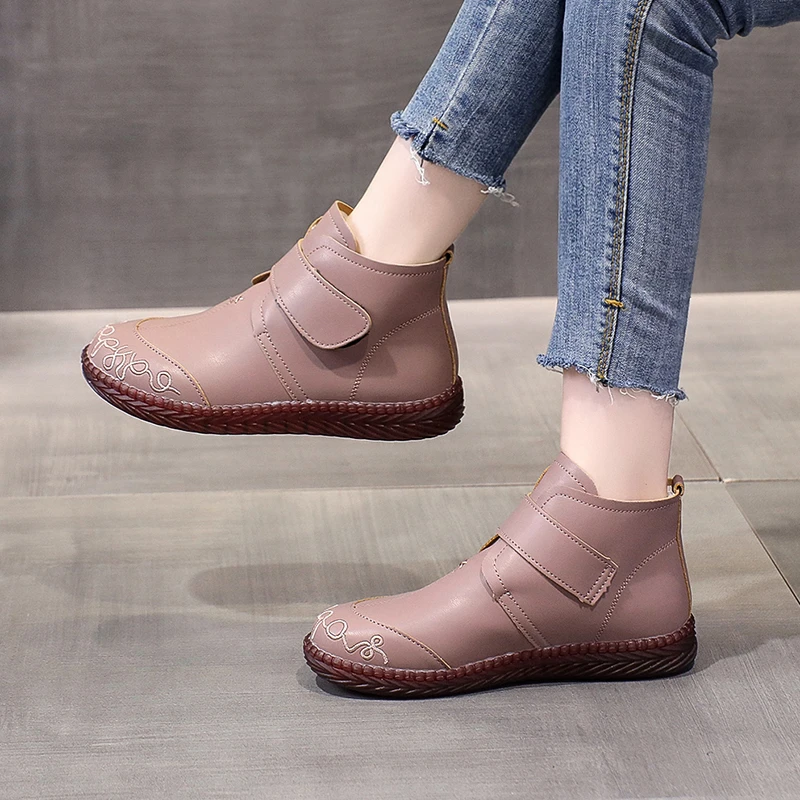 

Shoes for Women 2023 High Quality Women's Boots Winter Warm Round Toe Solid Concise Short Barrel Low-heeled Fashion Naked Boots