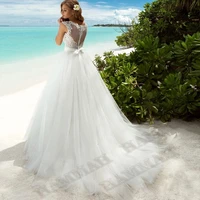hammah ivory princess wedding dresses illusion lace appliques tulle sposa vestidos bride party gown robe de mari%c3%a9e